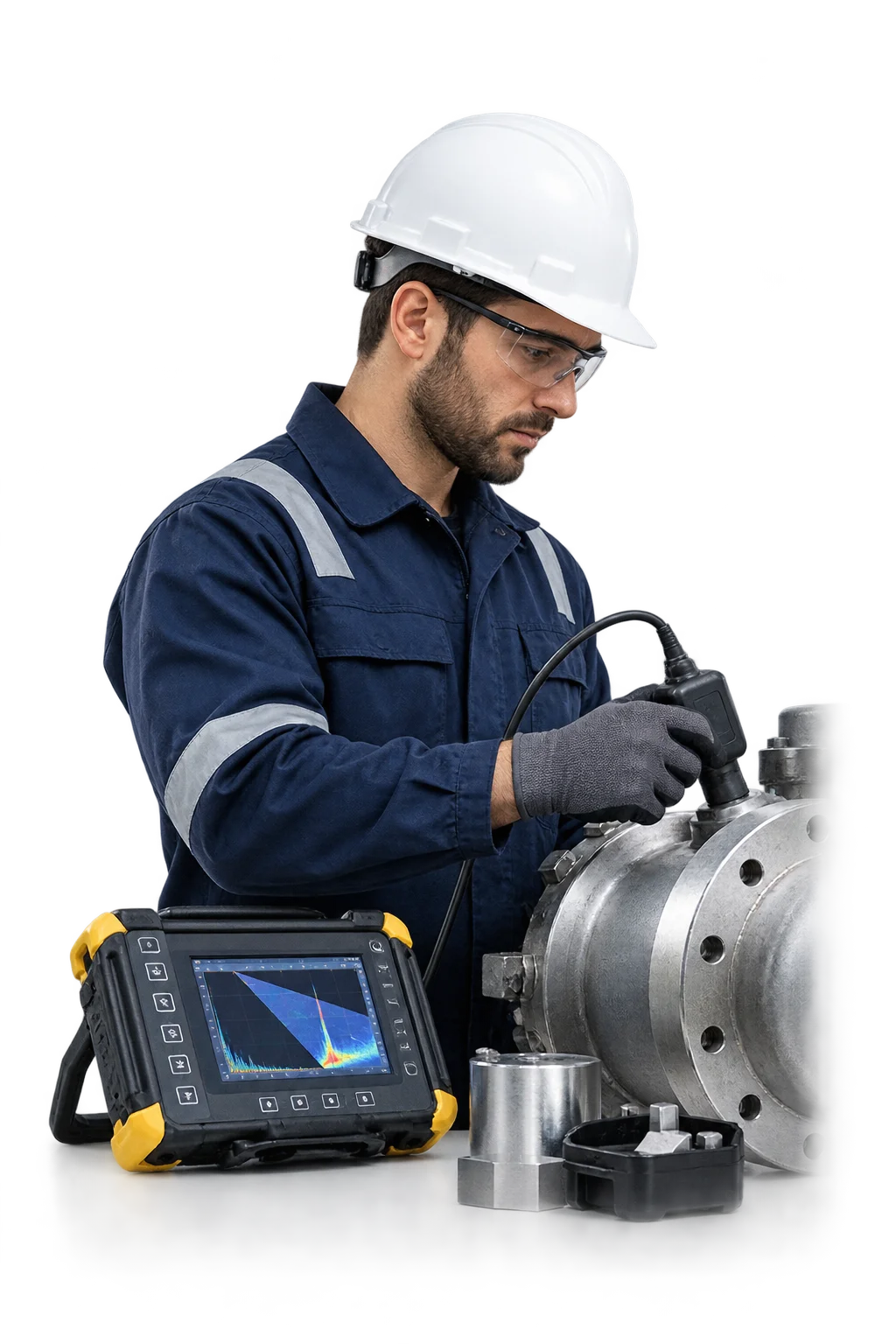 QTEK industrial inspector performing inspection and testing