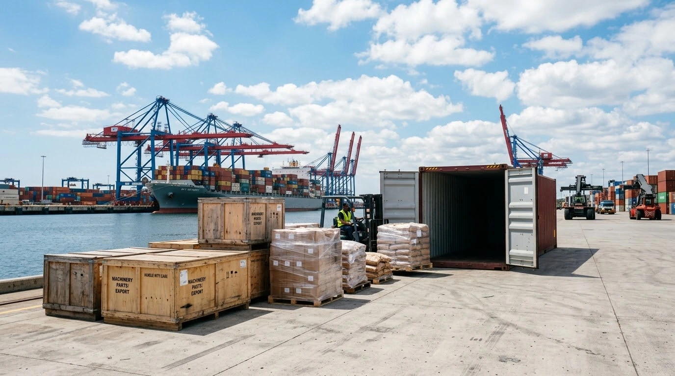 QTEK commercial goods and trade industry inspection of cargo at a warehouse